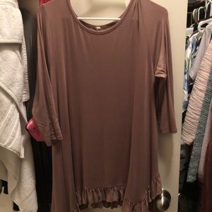 Brown ruffle tunic